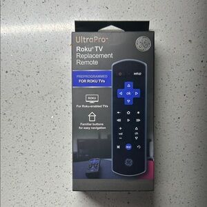 GE UltraPro Roku TV Replacement Remote - Black